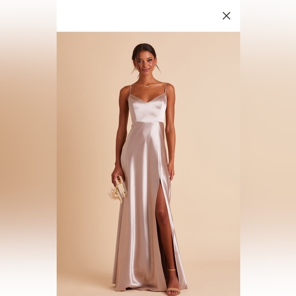 Birdy Grey Silky Floor Length Dress V Neck Empire Waist - Picture 1 of 9